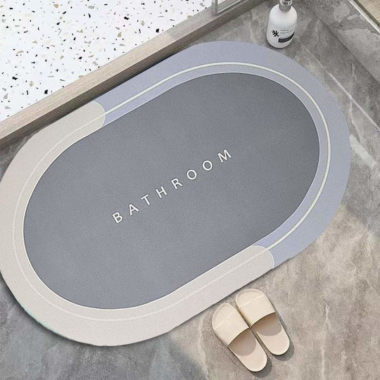 Rutschfest Set Badematten Oval Light Blue/grey 2Stück