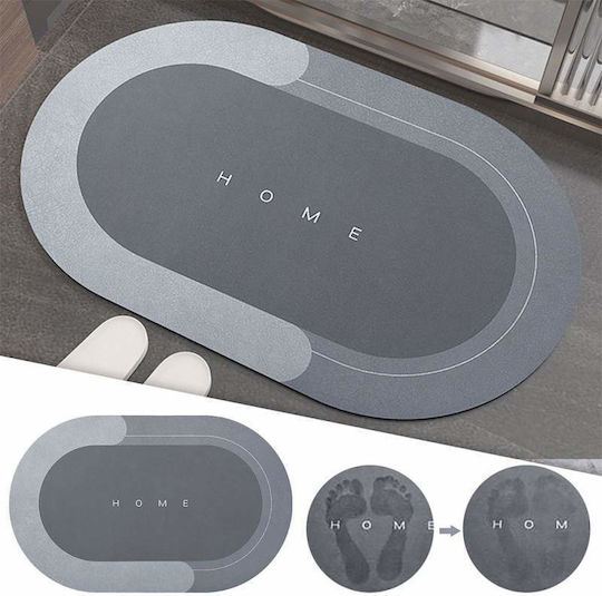 Rutschfest Badematte Oval Light Gray 57x38cm