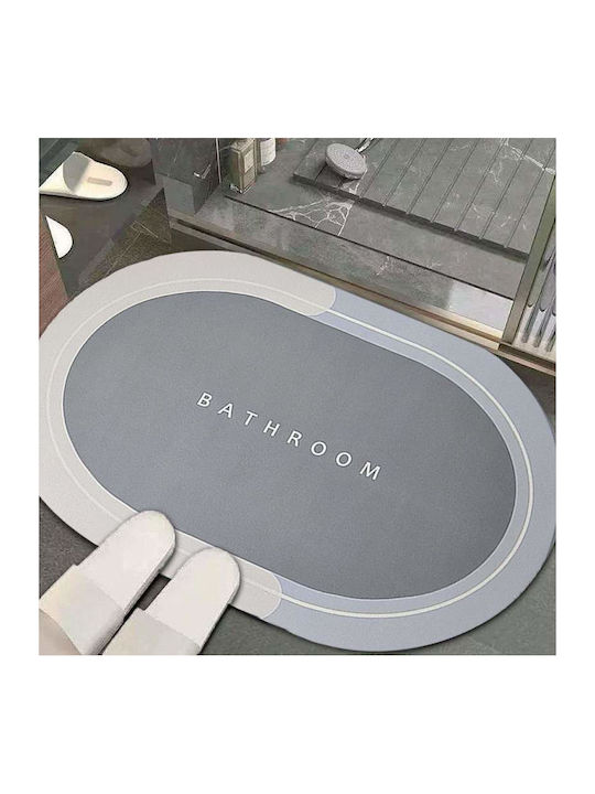 Rutschfest Set Badematten Oval Light Blue/grey