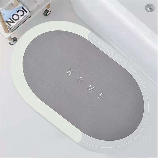 Rutschfest Badematte Oval Light Gray 57x38cm