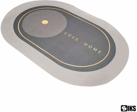 Antiderapant Covoraș de Baie Oval Gri 87x57buc