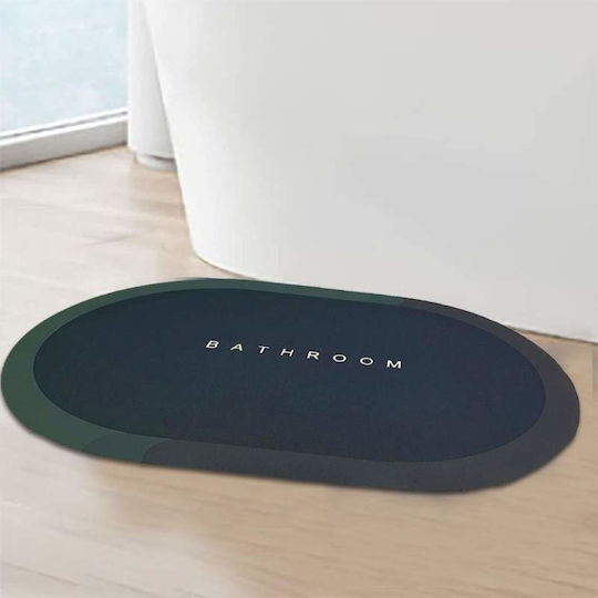 Antiderapant Covoraș de Baie Oval Albastru marin 57x38buc