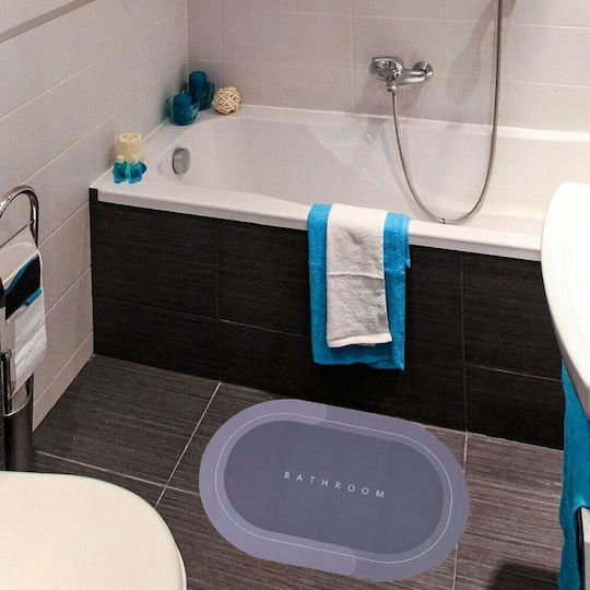 Αντιολισθητικό Πατάκι Μπάνιου Οβάλ Blue 57x38εκ.