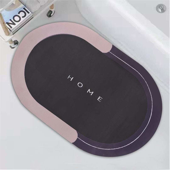Antiderapant Covoraș de Baie Oval Pink-black 57x38buc