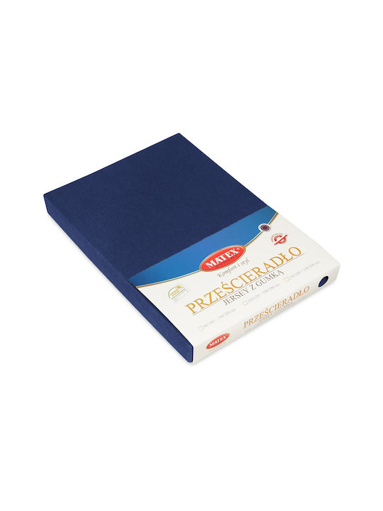 Matex Σεντόνι Μονό με Λάστιχο 100x200εκ. Navy Blue