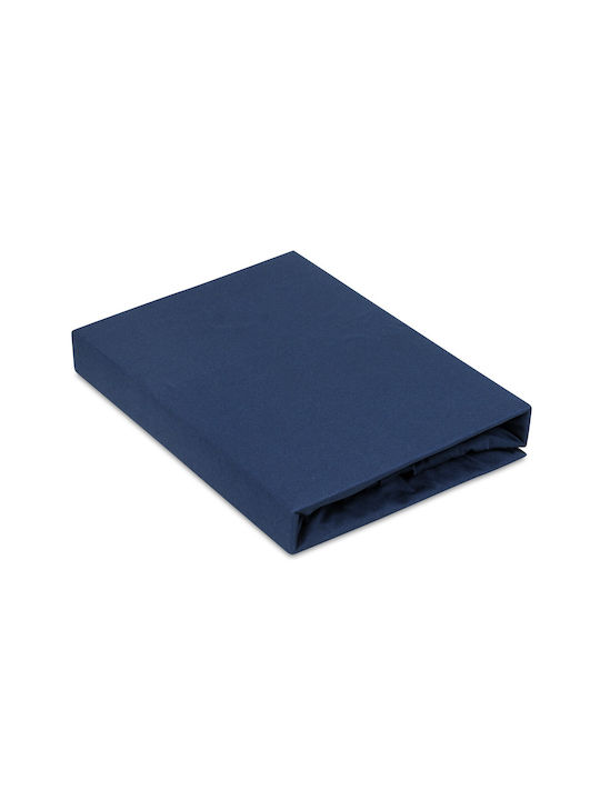 Matex Σεντόνι Μονό με Λάστιχο 100x200εκ. Navy Blue