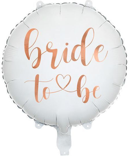 Λευκό Μπαλόνι Bride To Be Ροζ Χρυσά Γράμματα 35εκ