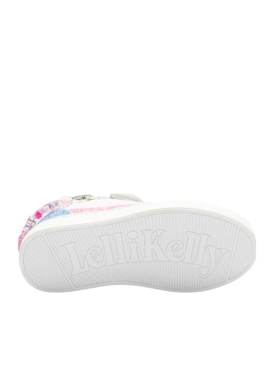 Gioiello Kids Sneakers with Scratch White-Pink-Blue