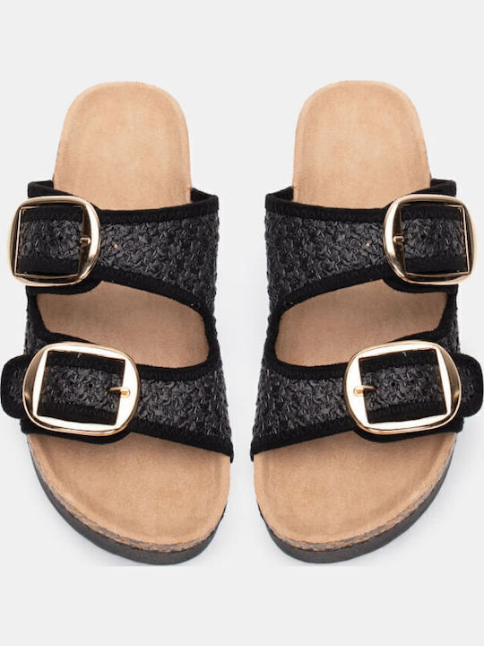 Flache Sandalen für Damen Flatforms in Schwarz Farbe