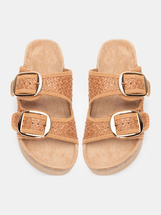 Sandale Casual Damă Flatforme Maro