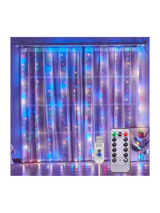 300 Luminite LED 3m. x 300buc Albe USB tip Plasă 1buc
