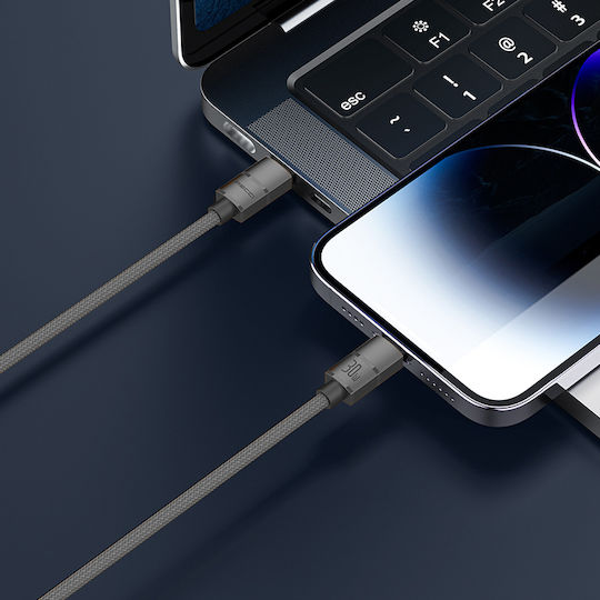 Recci USB 2.0 Cable USB-C male - USB-C 100W PD Μαύρο 1.2m RS08CC