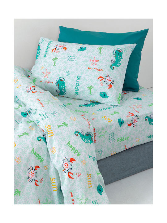 Palamaiki Sheet Set Single Cotton My Kingdom Green 170x260cm 3pcs