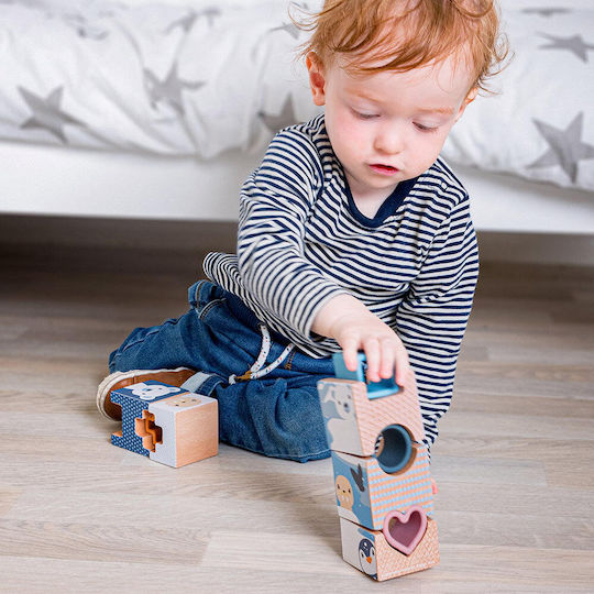 Big Jigs Trixie Baby Aktivitätsspielzeug Stapeln aus Holz für 12+ Monate