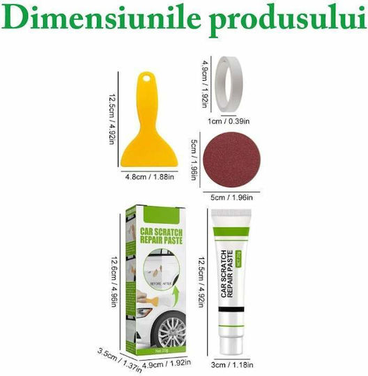 Kit de Reparare Zgârieturi Auto Siks Pastă de Lustruire cu Uscare Rapidă din Fibra de Sticlă Restaurare Exterior Auto Potrivit pentru Orice Tip de Mașină 20 ml Alb