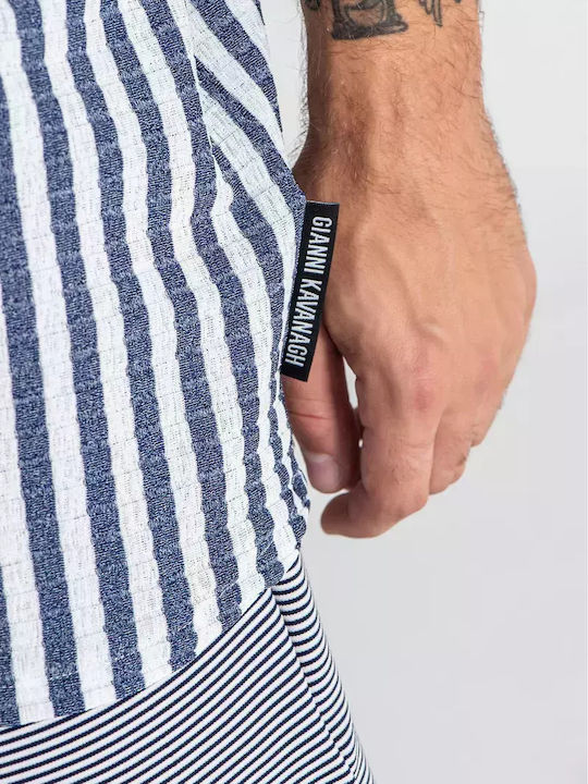 Kurzärmlig Hemd Blue / White
