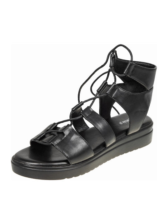 Flache Sandalen für Damen in Schwarz Farbe