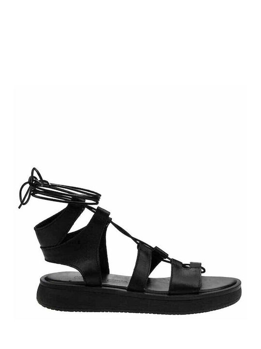 Flache Sandalen für Damen in Schwarz Farbe