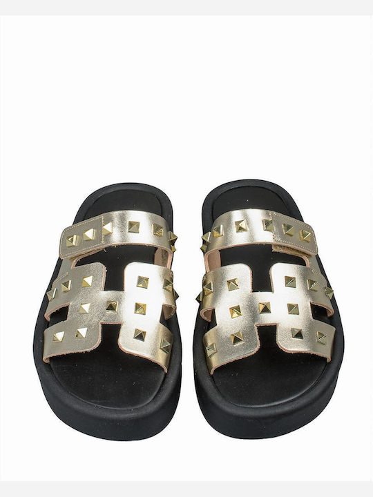 Γυναικεία Σανδάλια Flatforms Χρυσά