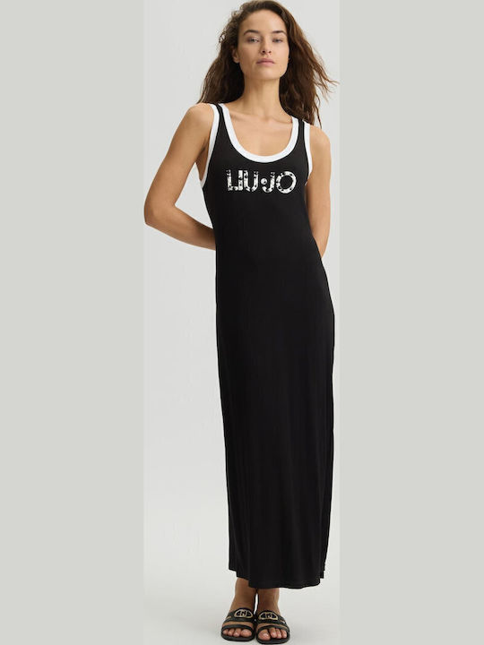 Summer Maxi Dress with Tearing Black