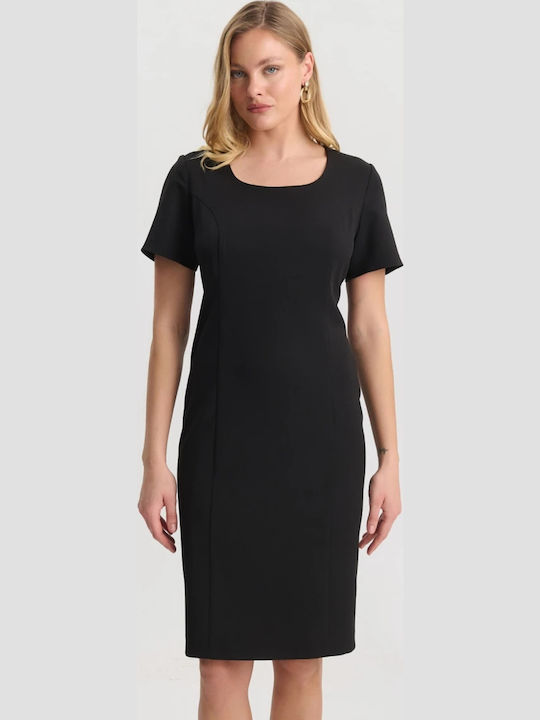 Sommer Midi Damenkleid Schwarz