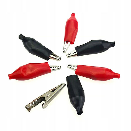 Crocodile Clips 2pcs Black + Red Insulated 5a