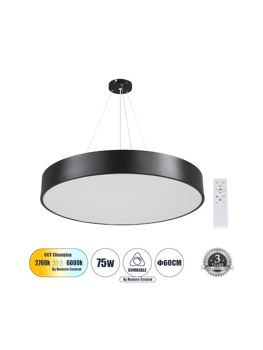 GloboStar Burton Anhänger LED Panel 75W mit Warmes Weiß Licht