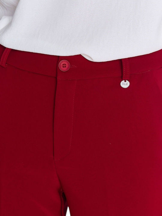 Women's Fabric Trousers Red