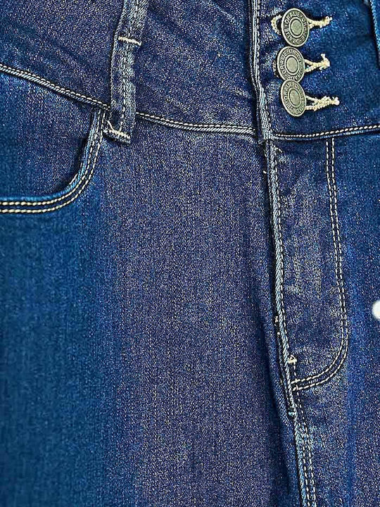 Ψηλόμεσο Γυναικείο Jean Παντελόνι Push Up μπλε