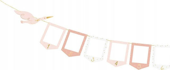 Girlande Fotorahmen Rosa Storch