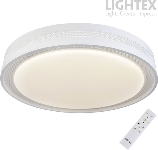 Lightex Leuchte Deckenleuchte Weiß mit Integrierter LED und Fernbedienung