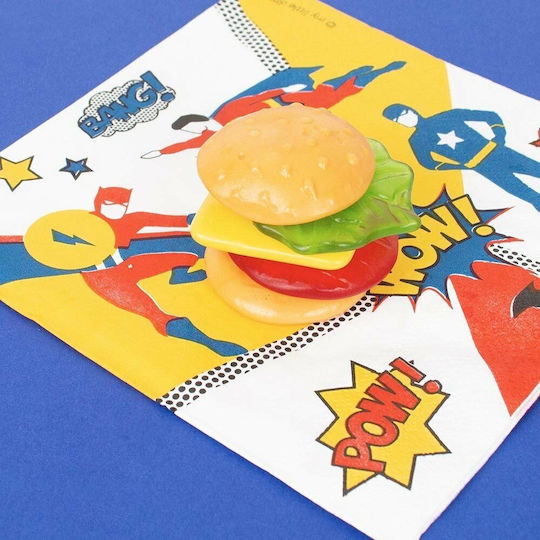 Superhelden Servietten 16,5×16,5 cm – 20 Stück