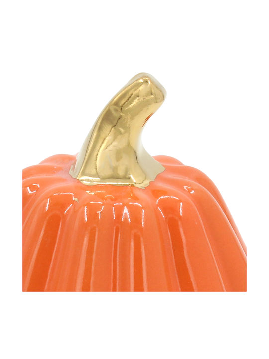 Decorative Ceramic Pumpkin Φ9x10 cm Orange Gold Keskor 78658-5