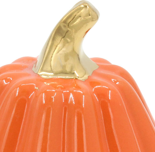 Decorative Ceramic Pumpkin Φ9x10 cm Orange Gold Keskor 78658-5