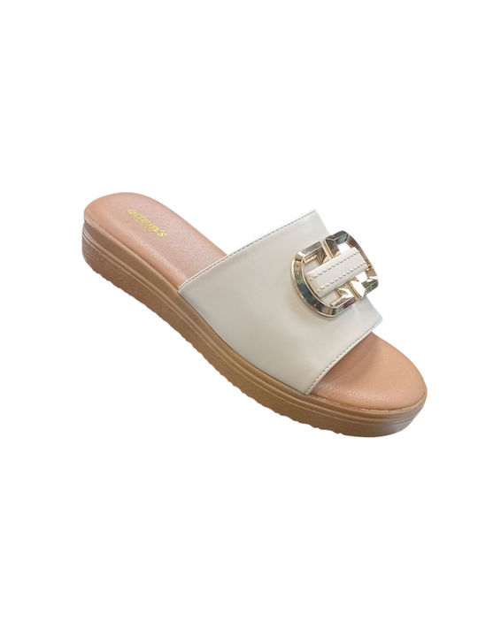 Damenplattformen Beige