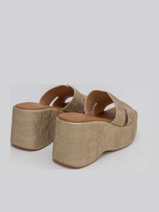 Women's Synthetic Leather Platform Shoes Gold