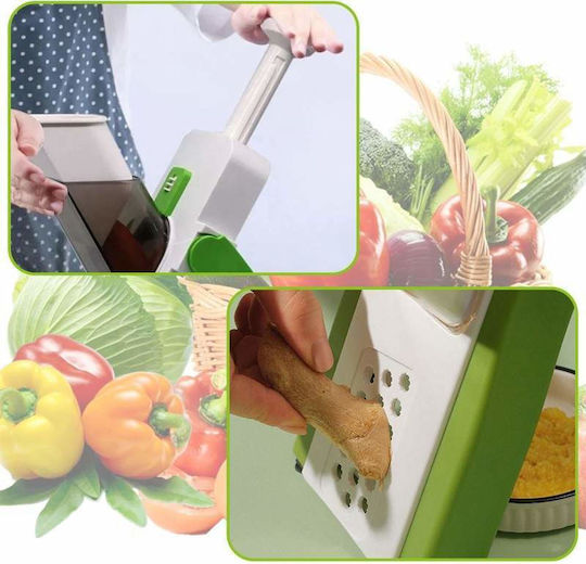 Feliator Manual Tip Mandolină Rabatabil 4 Funcții Alb Verde
