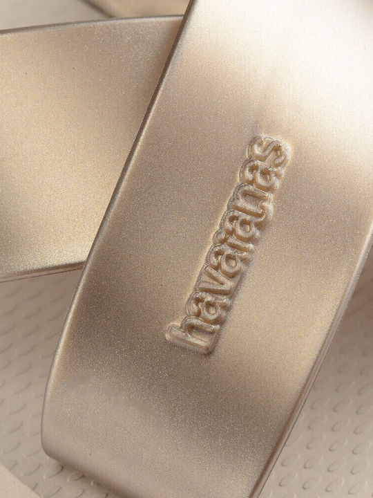 Aqua Metallic Slides In Gold Colour