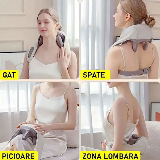 Συσκευή Μασάζ Shiatsu για τον Αυχένα, την Πλάτη & το Σώμα με Λειτουργία Θέρμανσης Γκρι