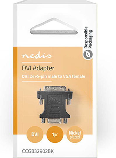 Nedis Μετατροπέας DVI-I male σε VGA female Ασημί 1τμχ CCGB32902BK