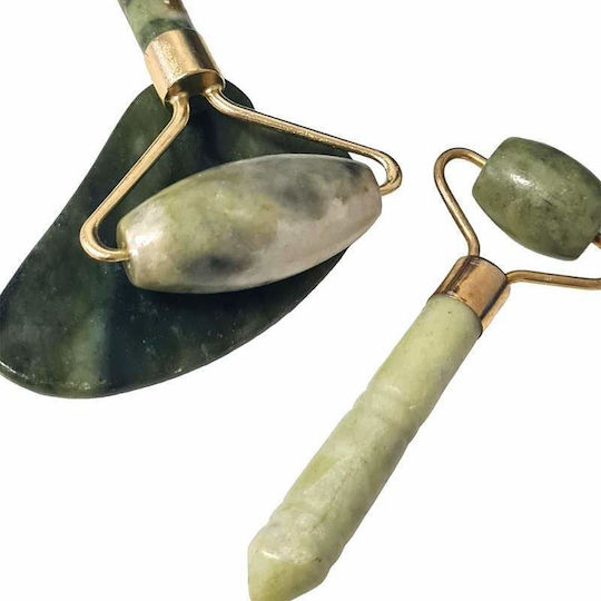 Rolă Facială și Instrument Gua Sha din Jad 3 Bucăți