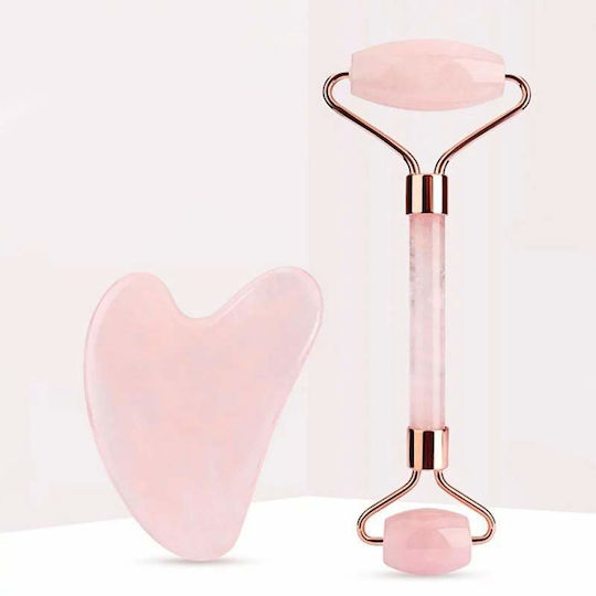 Roller Facial și Instrument Gua Sha din Jad 2 Bucăți
