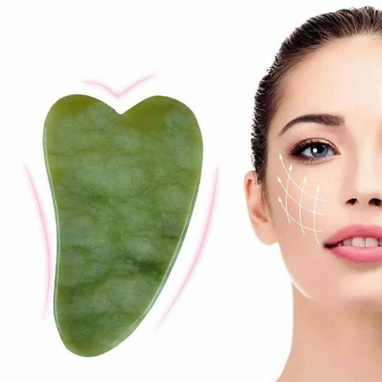 Ролер За Лице и Инструмент Gua Sha от Нефрит 2 Броя