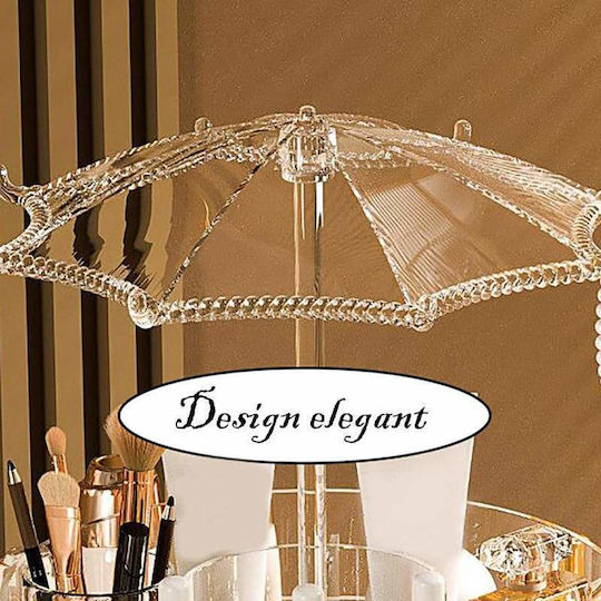 Stand Rotativ De Organizare A Cosmetice Cu Niveluri Transparent 24x17cm