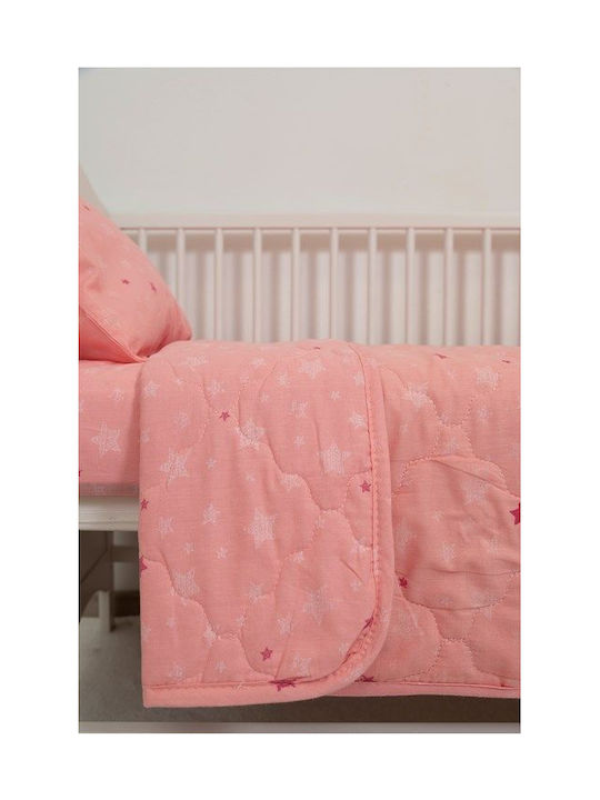 Viokarpet Set Pătură Pentru Copii Single Cu Față De Pernă Roz 160x240cm