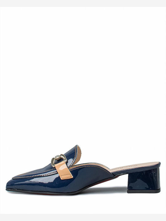 Mules with Heel in Blue Color
