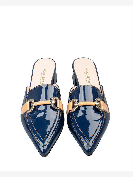 Mules with Heel in Blue Color