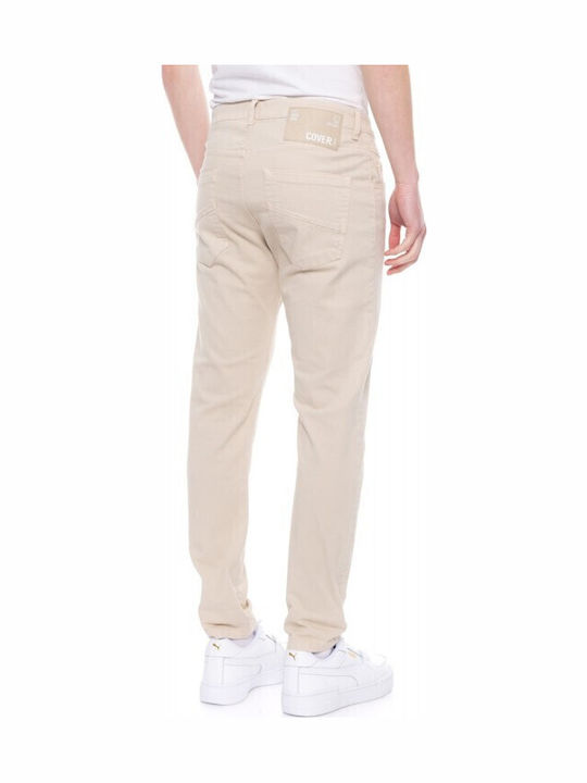 Teddy Ανδρικό Παντελόνι Τζιν Ελαστικό Beige