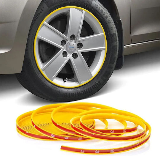 Protective Decorative Rim Rings Adhesive Made Flexible Plastic Yellow