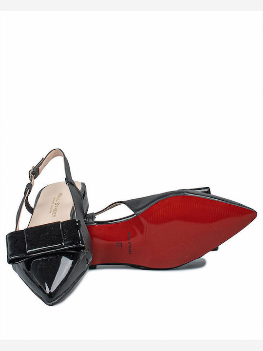 Γυναικείες Μπαλαρίνες Slingback με Λουράκι σε Μαύρο Χρώμα